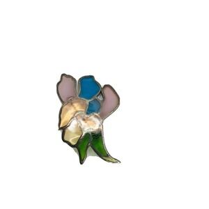 stained glasst floral brooch pin jewlery